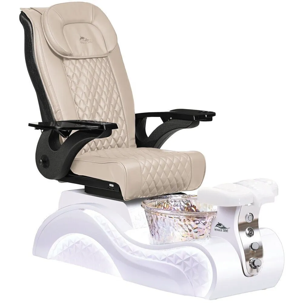 Lucent Pedicure Chair with Crystal Glass Pedicure Basin by Whale Spa
