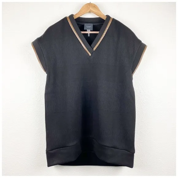 Lysse Quilted Convertible Sweatshirt In Black Size Small