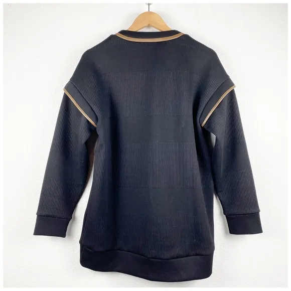 Lysse Quilted Convertible Sweatshirt In Black Size Small