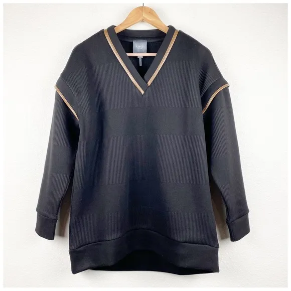 Lysse Quilted Convertible Sweatshirt In Black Size Small