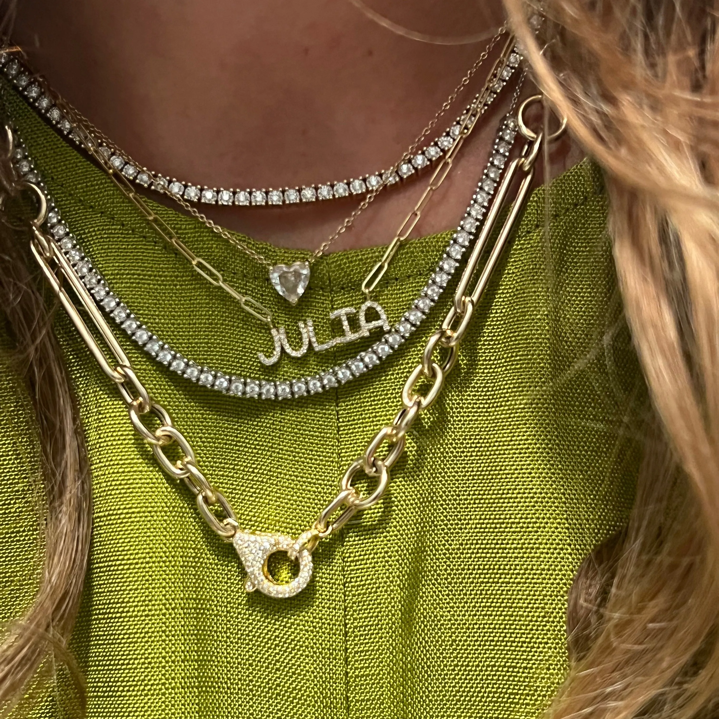 MAC Pavé Clasp Multi-Link Chain Necklace