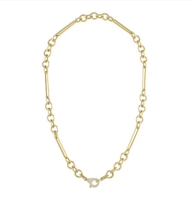 MAC Pavé Clasp Multi-Link Chain Necklace