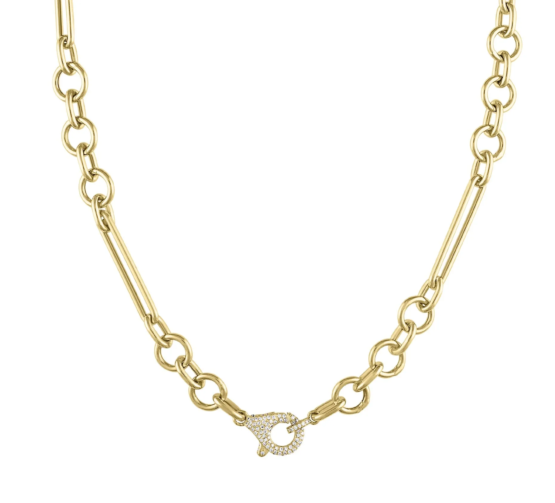 MAC Pavé Clasp Multi-Link Chain Necklace
