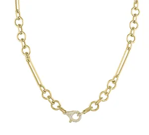 MAC Pavé Clasp Multi-Link Chain Necklace