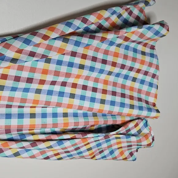 MAEVE Anthropologie Evelyn Midi Skirt Plaid Linen Blend Checkered Cottage 8