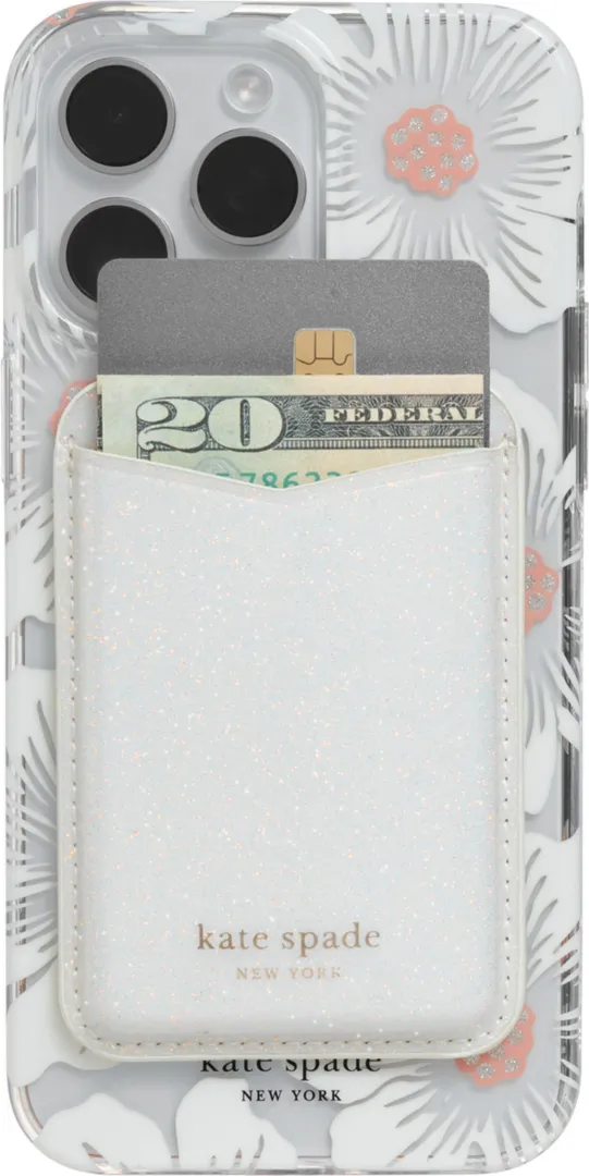 Magnetic Wallet Compatible with MagSafe White Glitter