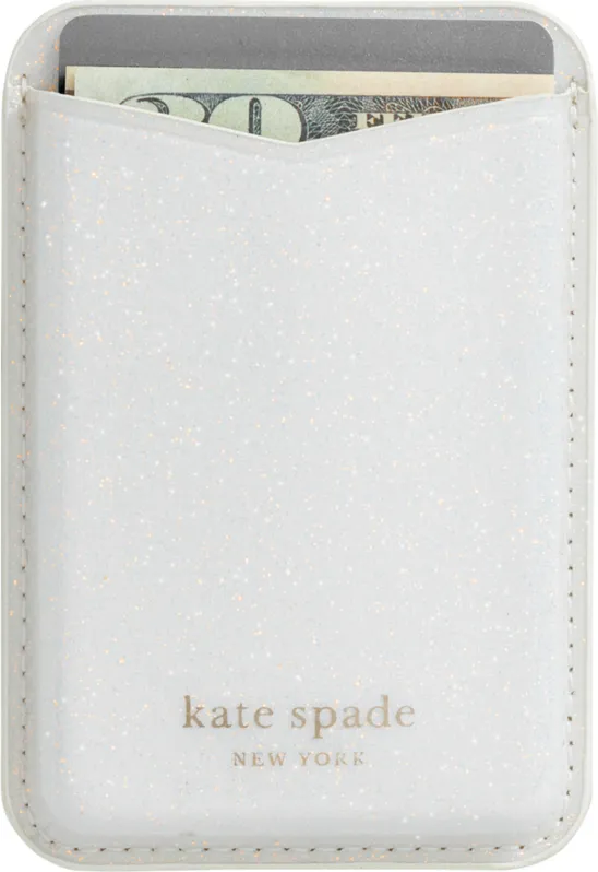Magnetic Wallet Compatible with MagSafe White Glitter