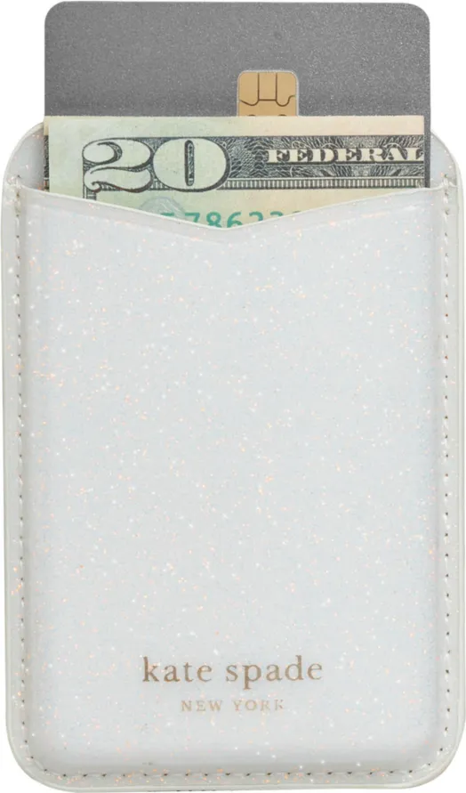Magnetic Wallet Compatible with MagSafe White Glitter