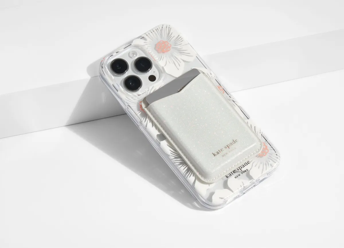 Magnetic Wallet Compatible with MagSafe White Glitter