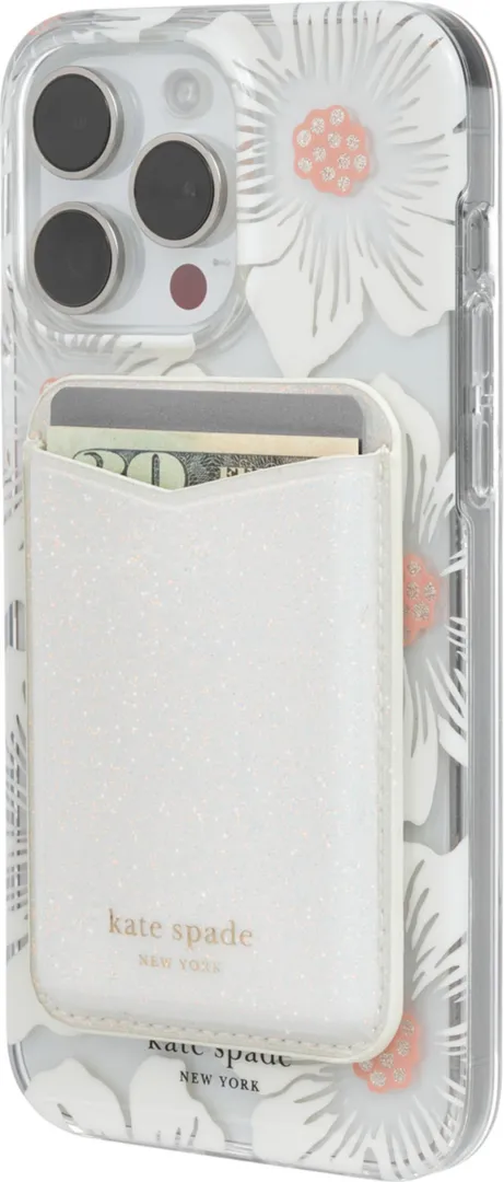Magnetic Wallet Compatible with MagSafe White Glitter