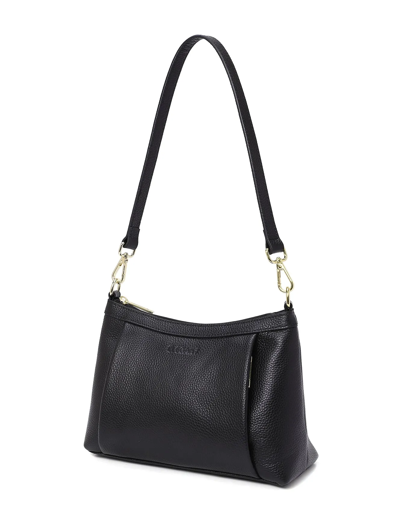 MARCIA LEATHER XBODY BAG- BLACK- E1-0830-BLK