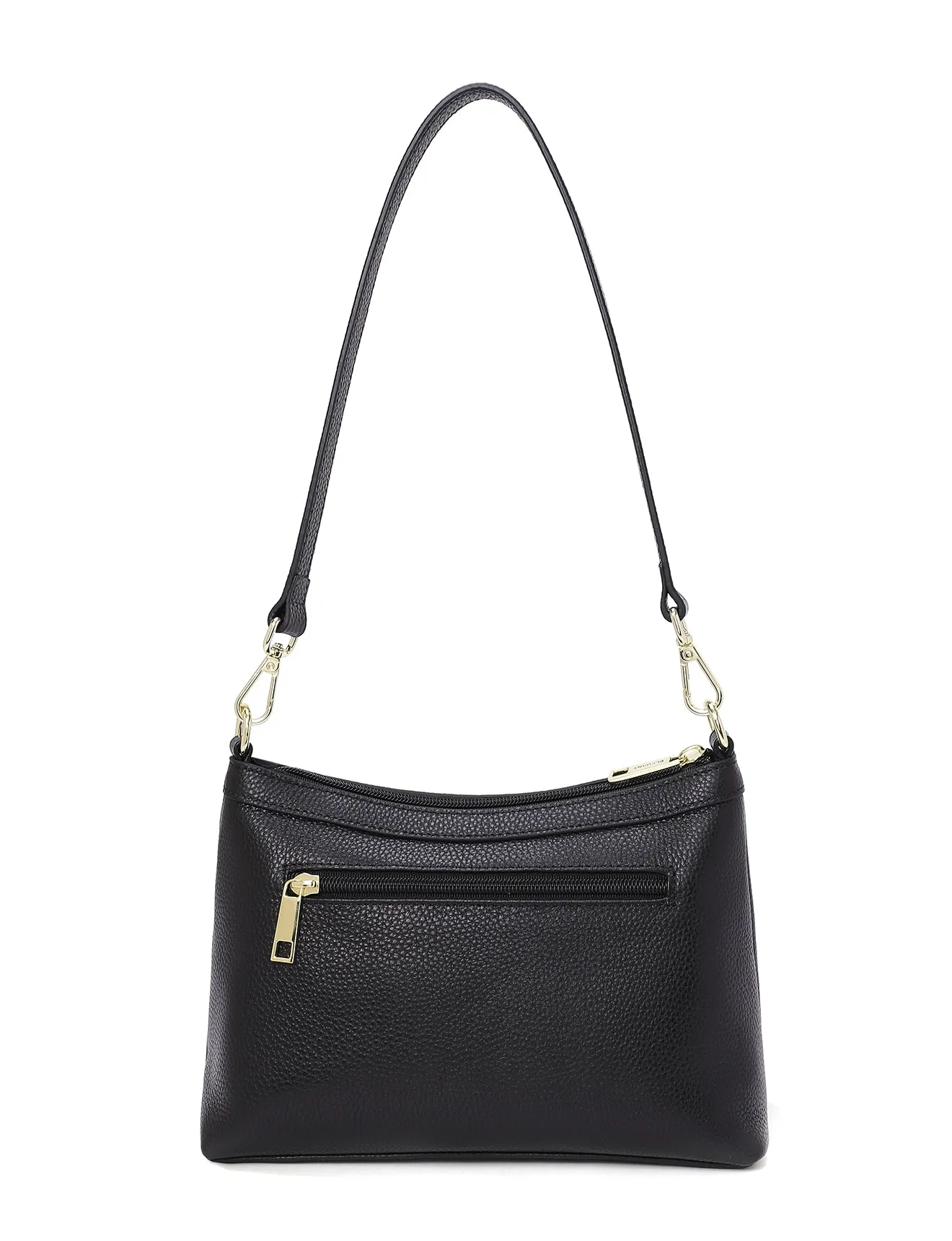MARCIA LEATHER XBODY BAG- BLACK- E1-0830-BLK