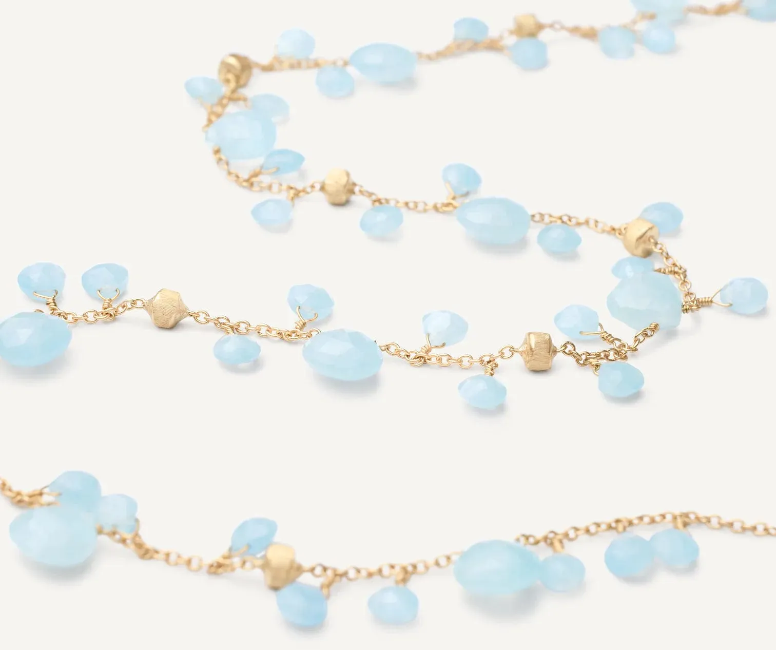 Marco Bicego 18K Yellow Gold Paradise Aquamarine Dangles Necklace