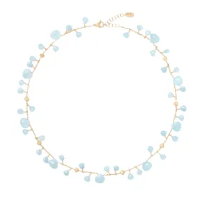 Marco Bicego 18K Yellow Gold Paradise Aquamarine Dangles Necklace