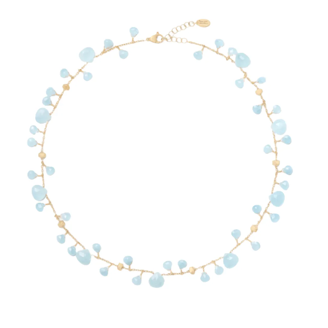 Marco Bicego 18K Yellow Gold Paradise Aquamarine Dangles Necklace