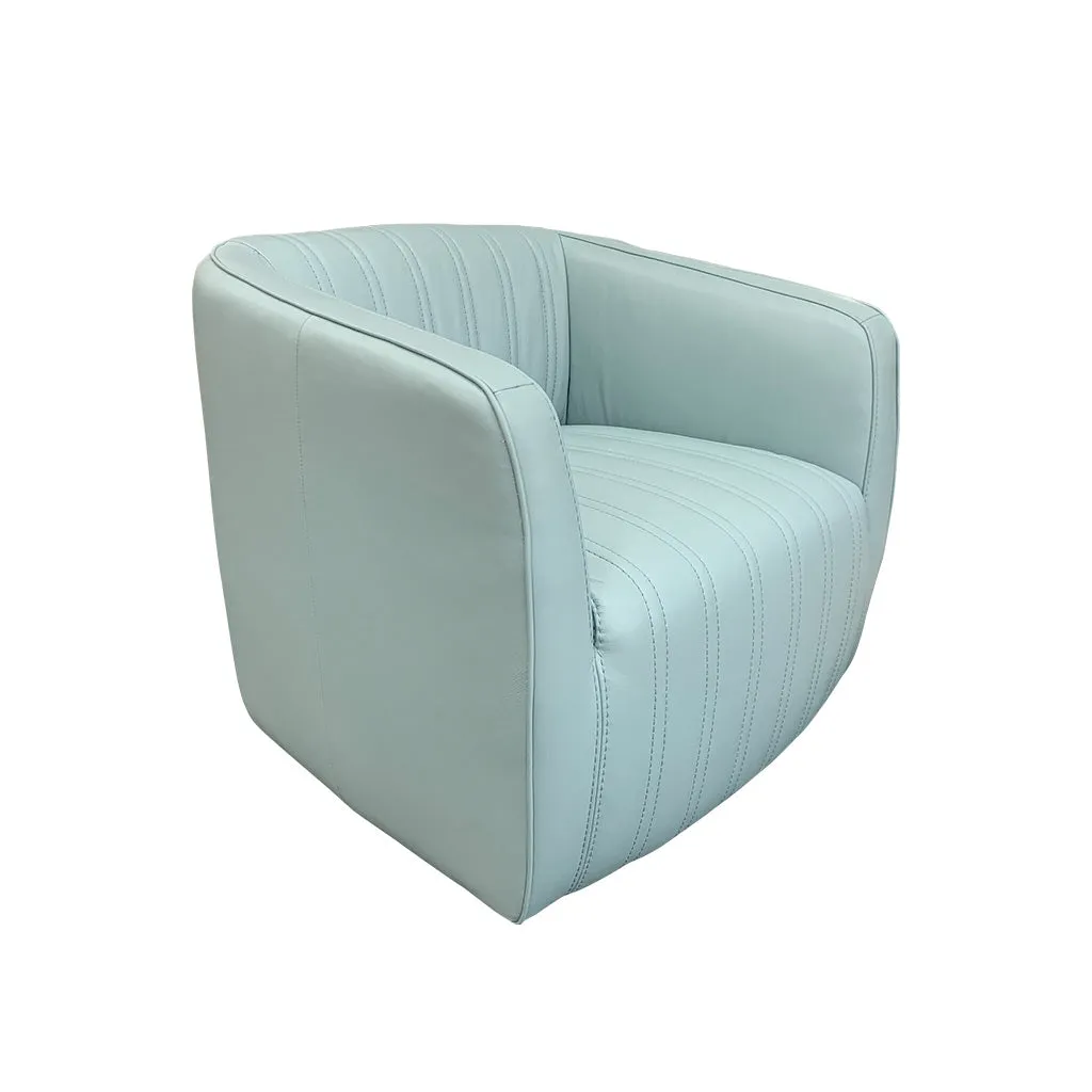 Marvy Leather Swivel Chair - Urban Sofa Rio Duck Egg Leather