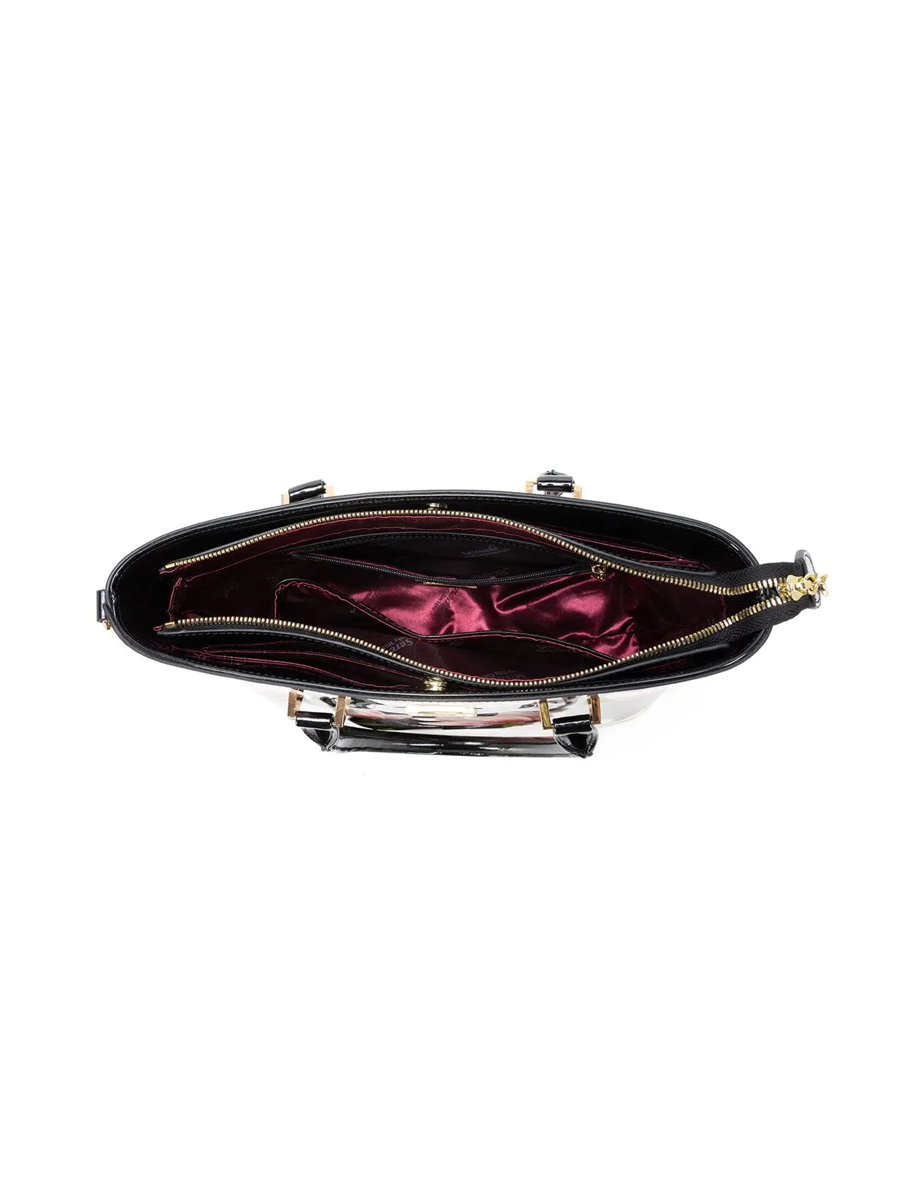 MAYUMI PATENT LEATHER FLORAL GRIP HANDLE BAG- SN76-8787