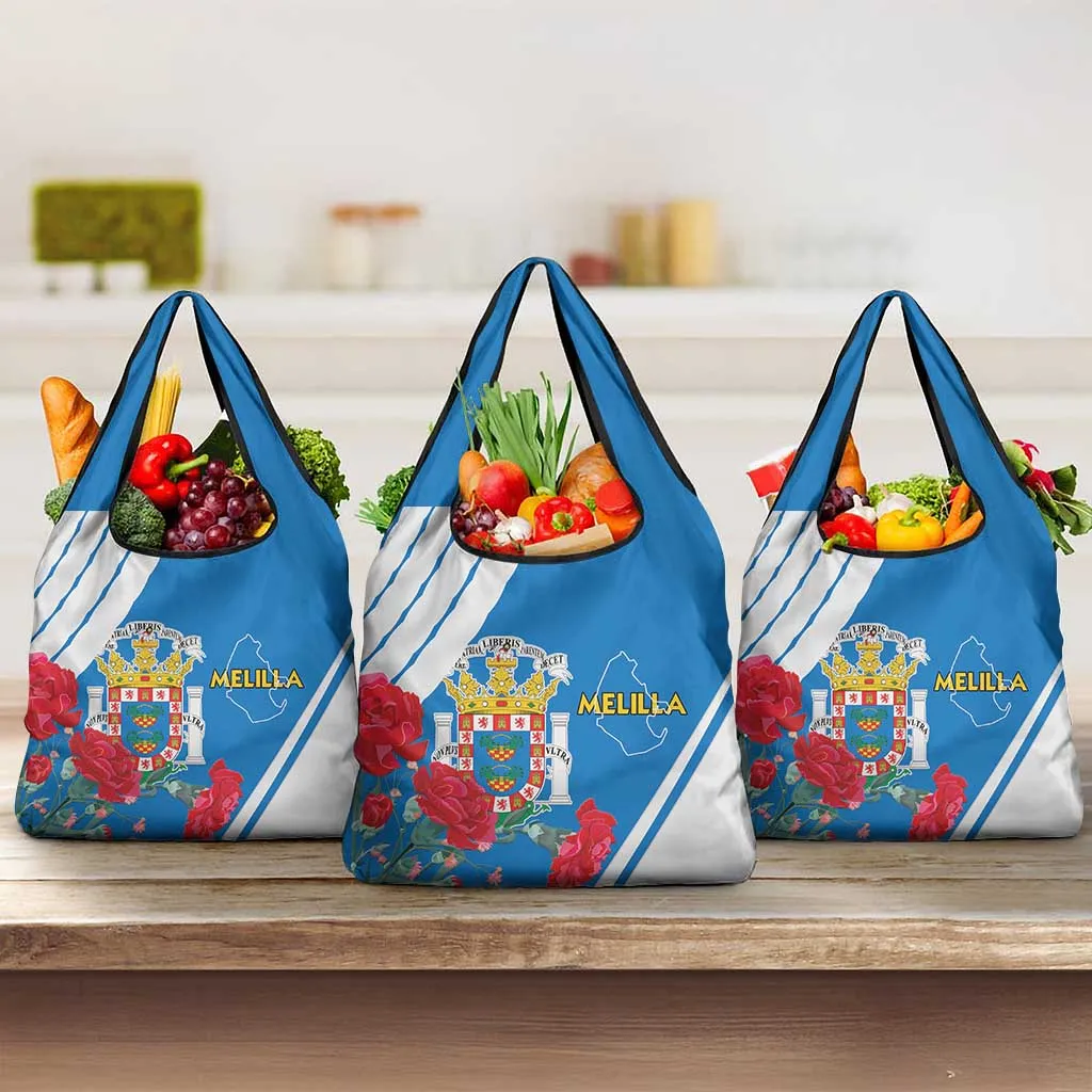 Melilla Spain Grocery Bag Coat Of Arms With Map LT15