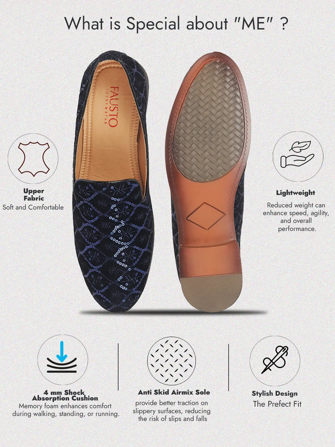 Men Blue Ethnic Velvet Sequin Embroidered Round Toe Juttis and Mojaris for Wedding|Festive Slip-On For Kurtas|Traditional Sherwani Shoes|Prom Slip On Shoes
