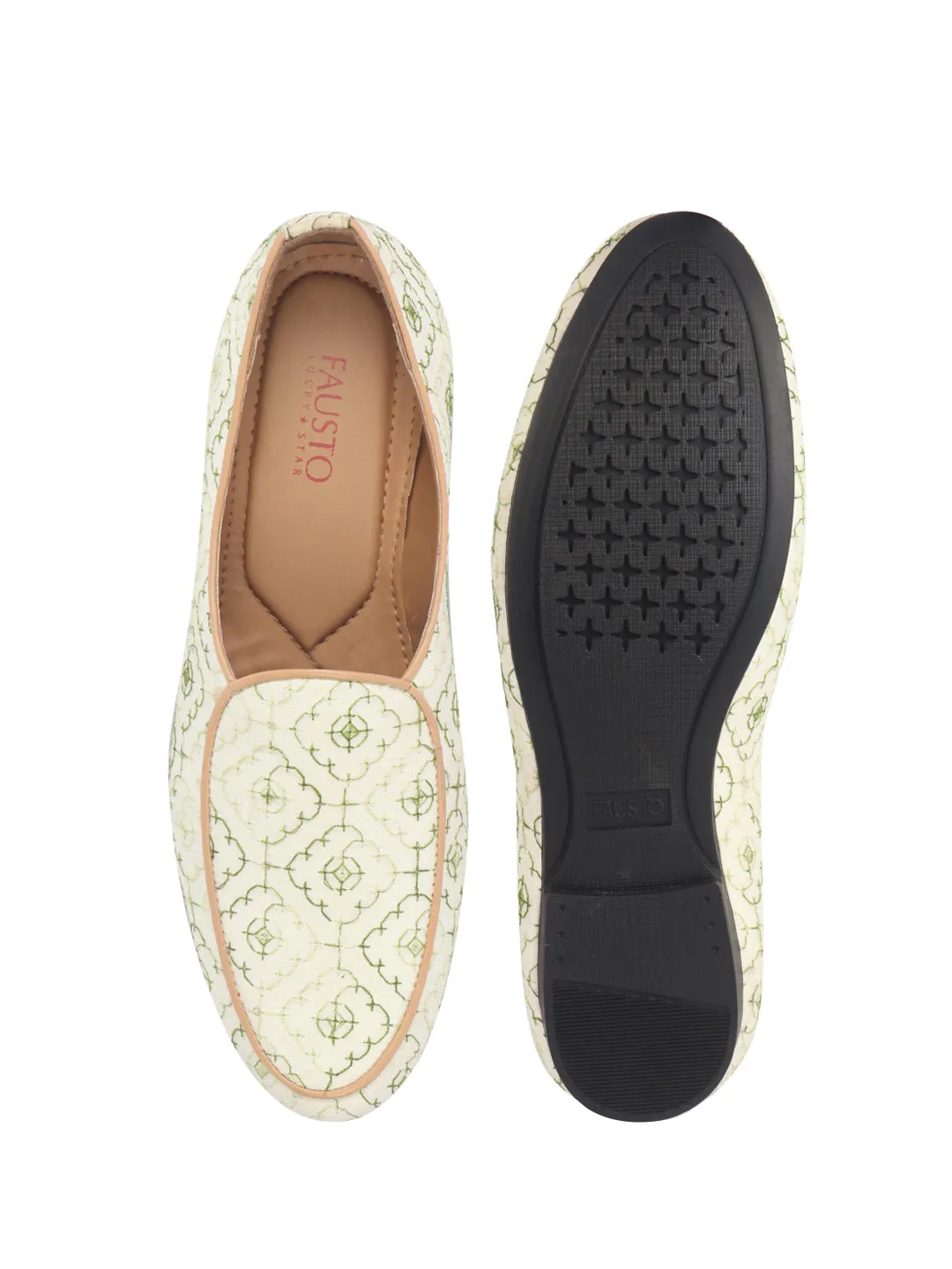 Men Ethnic Embroidered Design Handcrafted Juttis |Premium Fabric Slip ons Mojaris for Wedding |Traditional Sherwani Shoes|Soft Cushioned Insole
