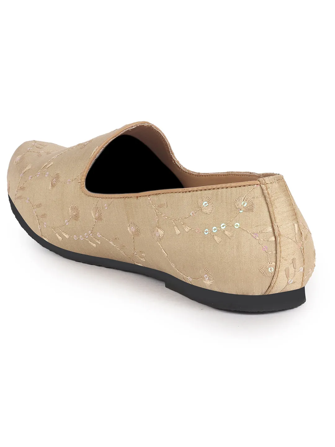 Men Golden Festive Embroidered Ethnic Slip On Juttis and Mojaris for Wedding|9 Colors|1-14UK Small Plus Sizes|Traditional Kurtas & Sherwani Shoe