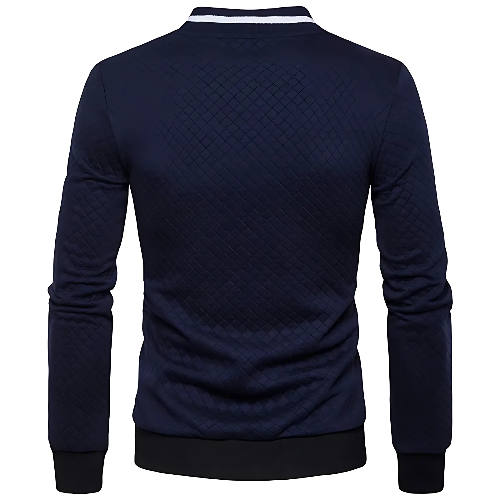 Men's Modern Quilted Zip-Up Bomber Jacket with Contrast Trim