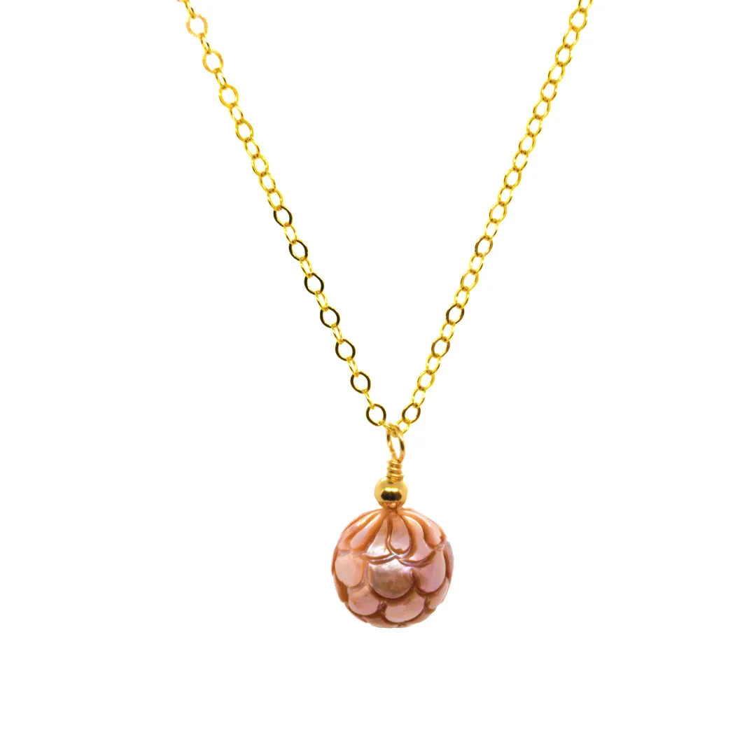 Mermaid Gold Filled Tahitian Pearl Pendant Necklace