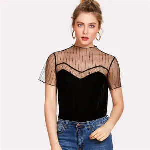 Mesh Patchwork Shirt