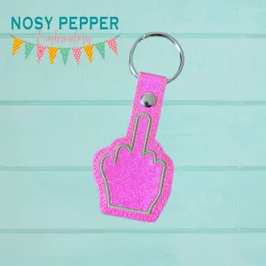 Middle Finger Snap tab (Single and Multi File included) machine embroidery design DIGITAL DOWNLOAD