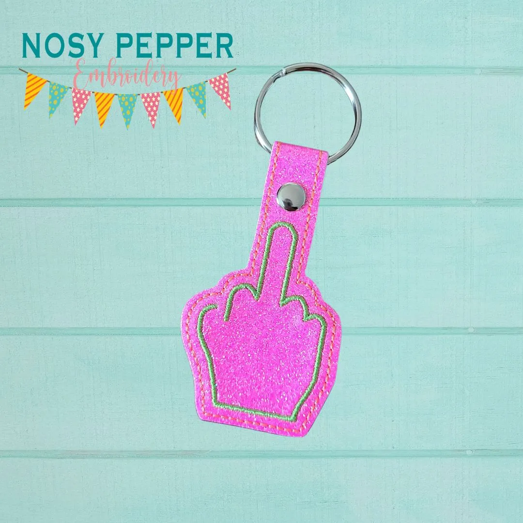 Middle Finger Snap tab (Single and Multi File included) machine embroidery design DIGITAL DOWNLOAD