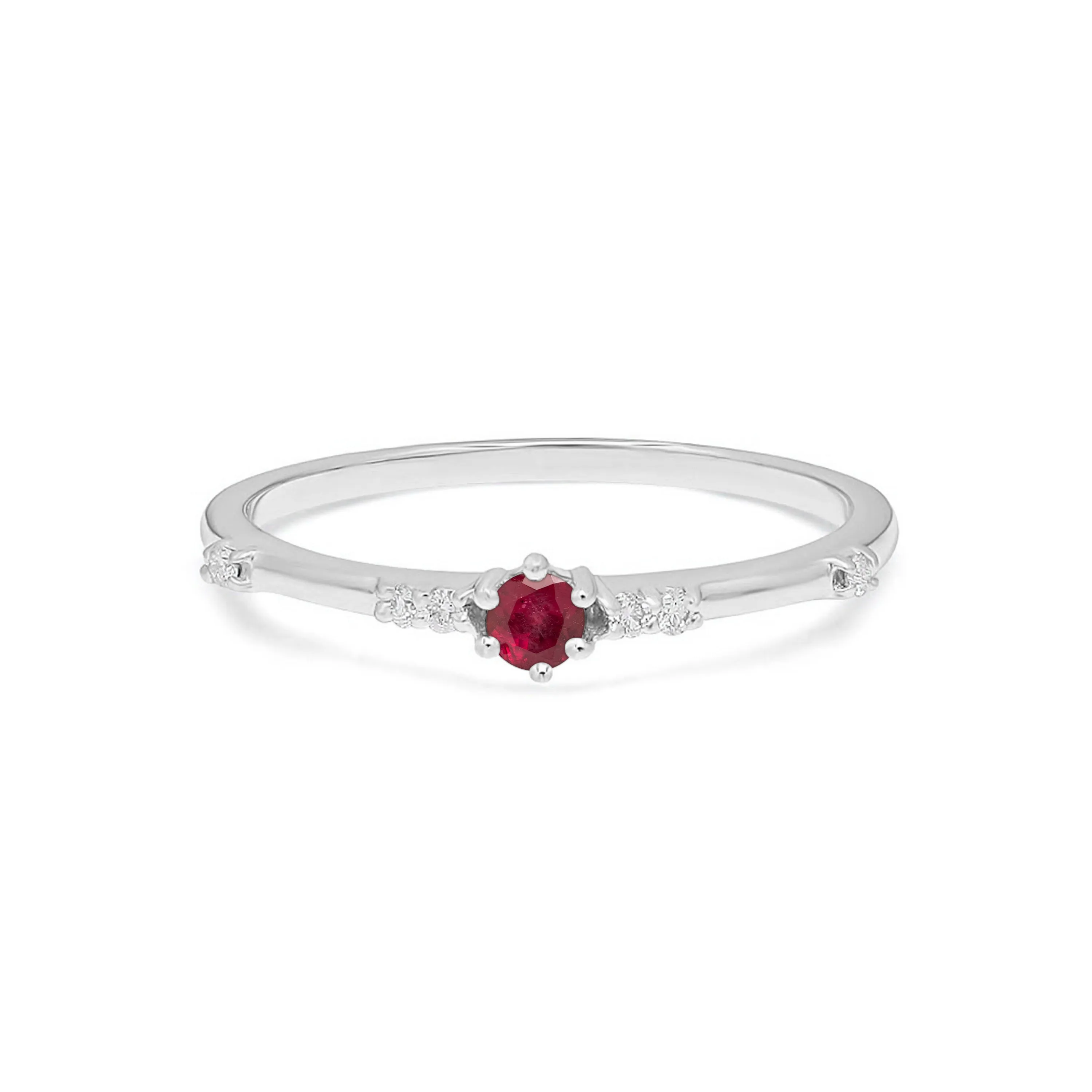 Minimalist Ruby Band Gold Ring