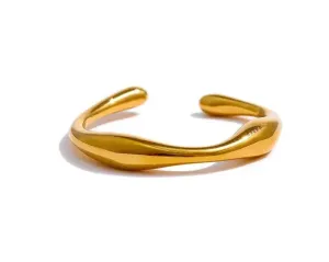 Minimalist Texture Geometric Ring
