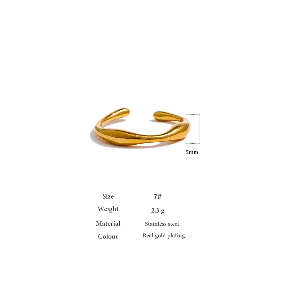 Minimalist Texture Geometric Ring