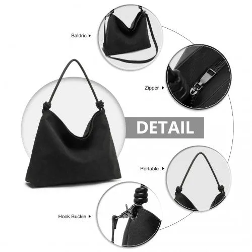 Miss Lulu Minimalist Chic Tote With Personality - Black