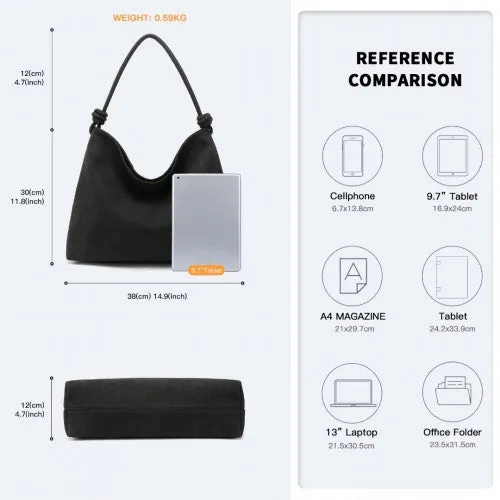 Miss Lulu Minimalist Chic Tote With Personality - Black