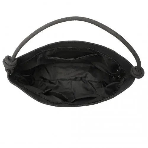 Miss Lulu Minimalist Chic Tote With Personality - Black