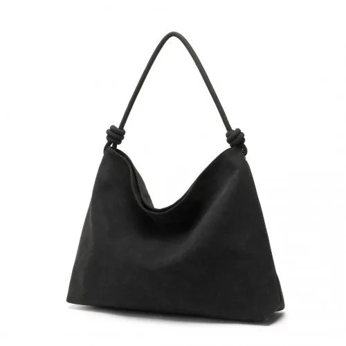 Miss Lulu Minimalist Chic Tote With Personality - Black