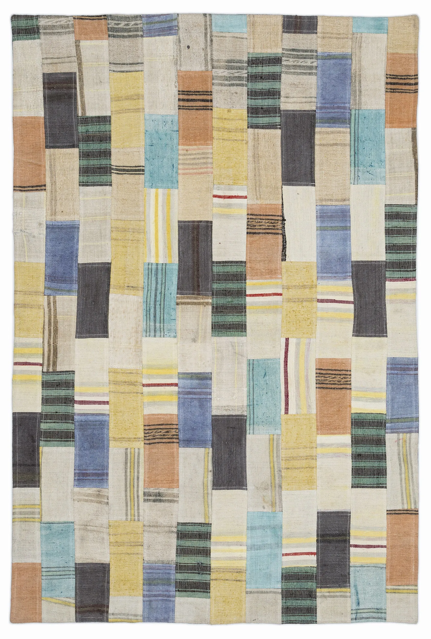 Mixed Over Dyed Kilim Patchwork Unique Rug 3'11'' x 5'11'' ft 120 x 180 cm