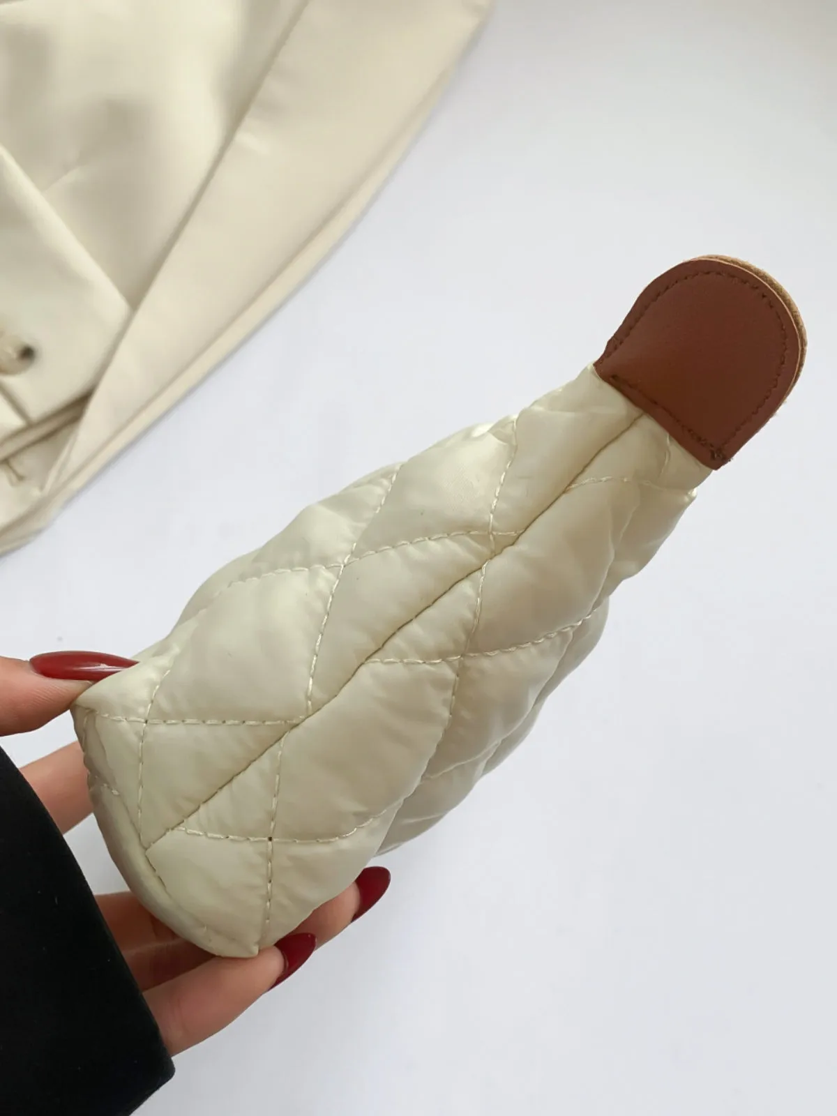 Modern Solid quilted clutch bag with Zipper
