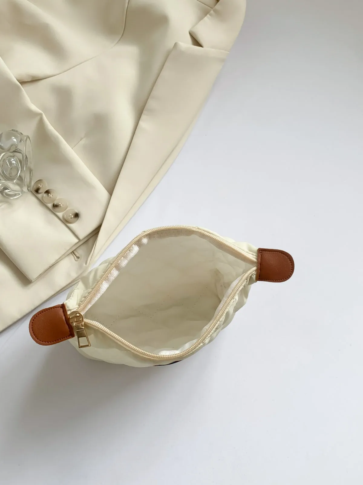 Modern Solid quilted clutch bag with Zipper