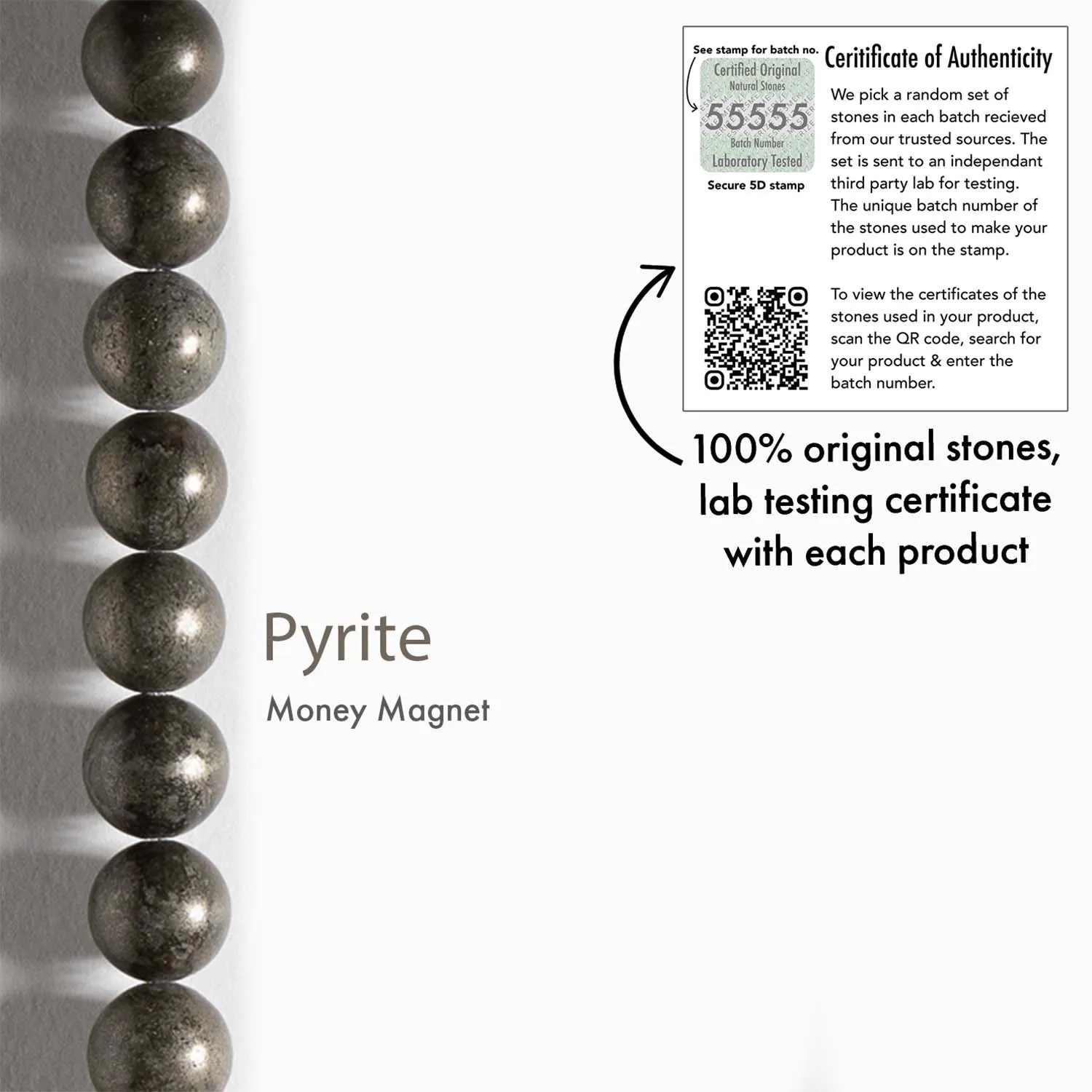 Money Magnet Pyrite Natural Stone Bracelet