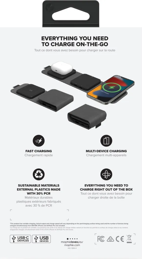 Mophie - Snap Plus Multi Device Travel Charger - Black