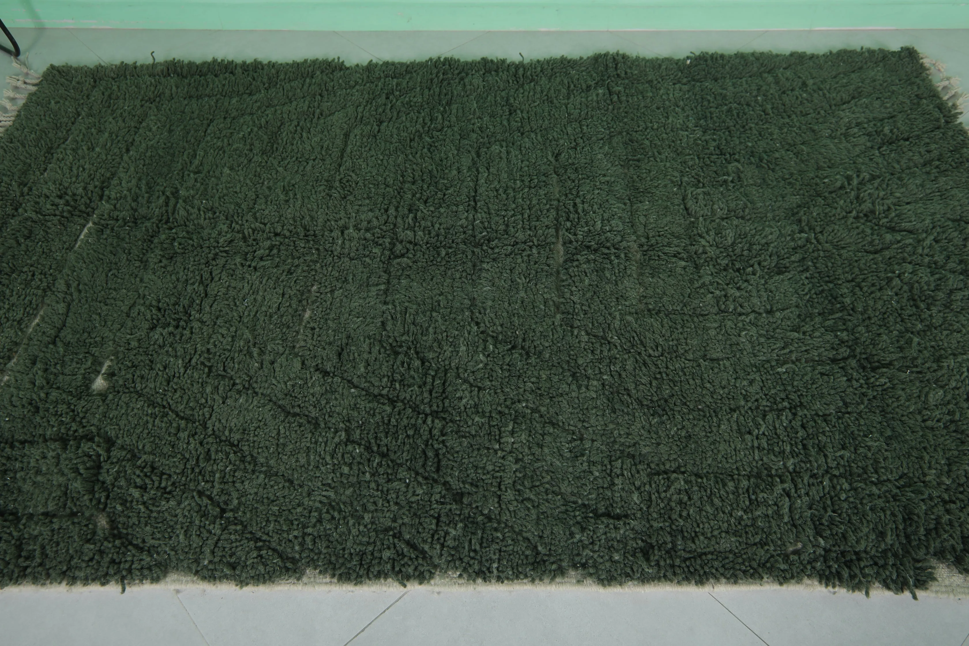 Moroccan Berber Rug - Handwoven 4.9 x 8 Feet | Luxurious Green Wool