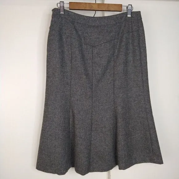Moschino Cheap And Chic Trumpet Wool Skirt Womens Size 8 Grey Career Workwear