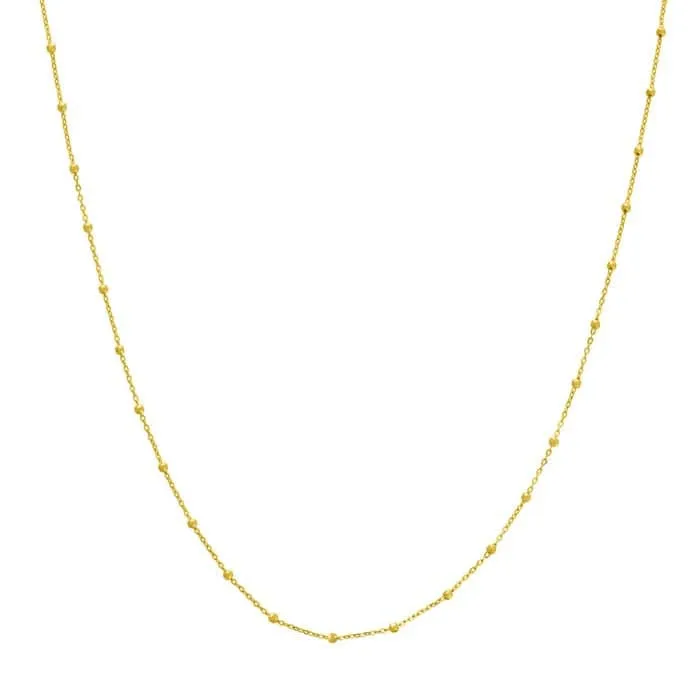Mountz Collection 18" Diamond-Cut Saturn Bead Cable Chain in 14K Yellow Gold