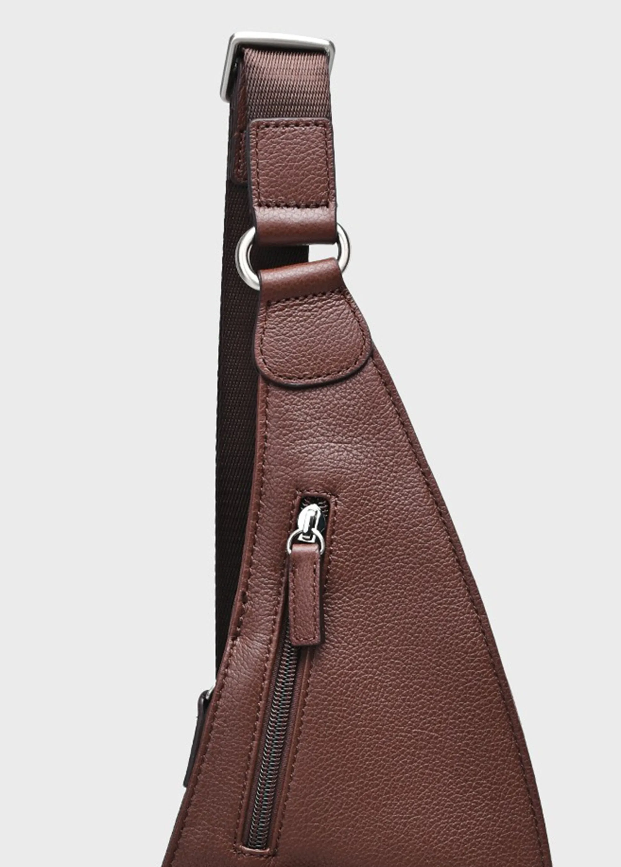Multi-pocket leather bag for men