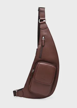 Multi-pocket leather bag for men