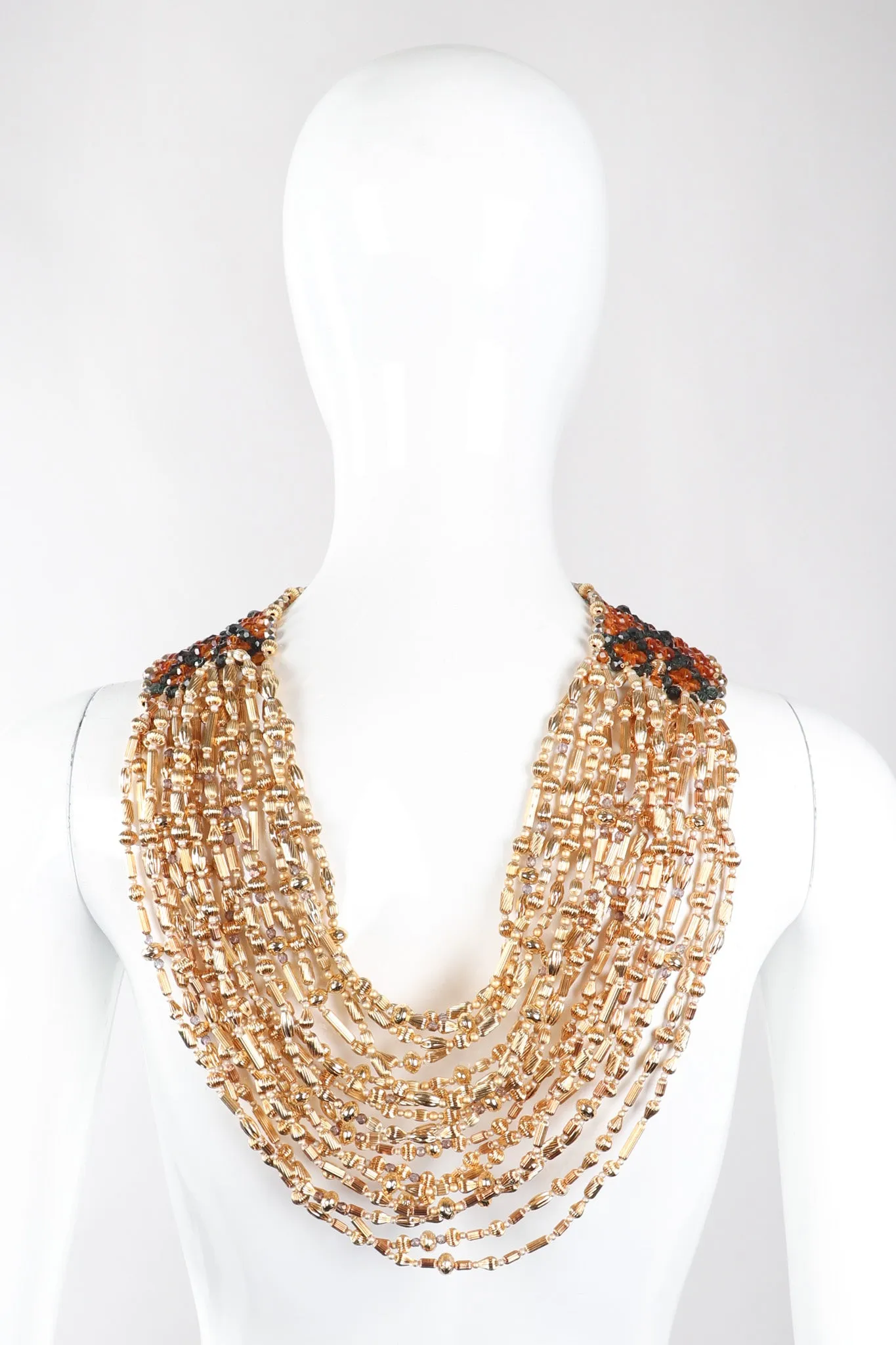 Multi-Strand Beaded Collar Necklace