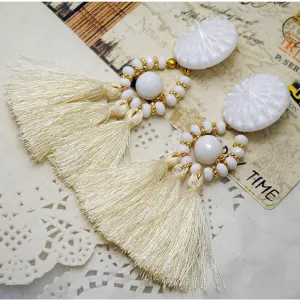 Multicolor Earrings Vintage Ethnic Tassel Silk Earrings