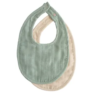 Muslin Bib 2-Pack (Roman Green/Fog)
